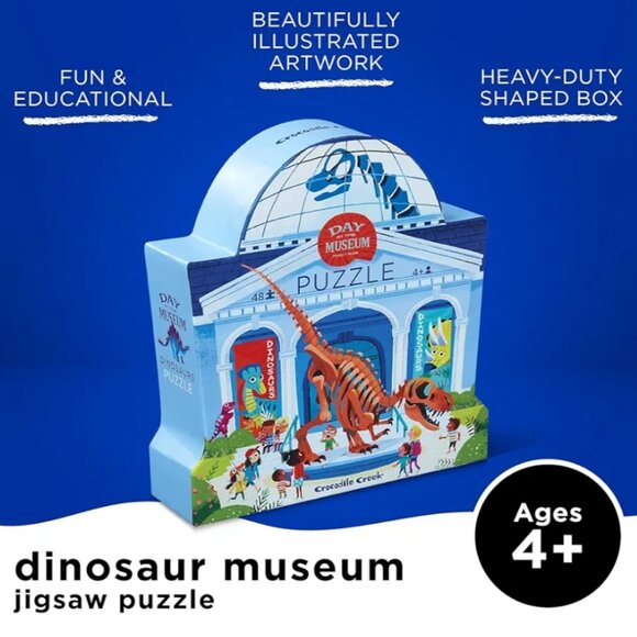 CROCODILE CREEK ABOVE+BELOW 48 PIECE JIGSAW-DAY AT THE DINOSAUR MUSEUM-AGES 4-8 - Picture 2 of 8